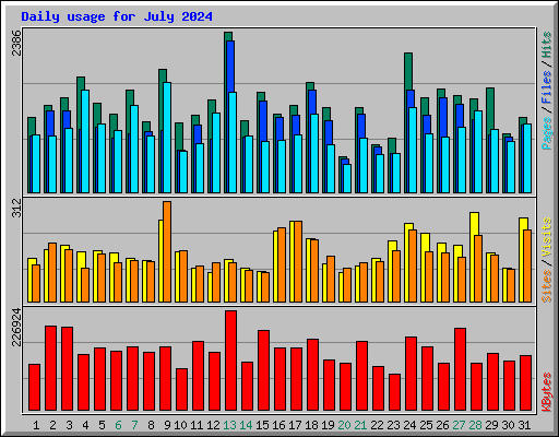 Daily usage for July 2024