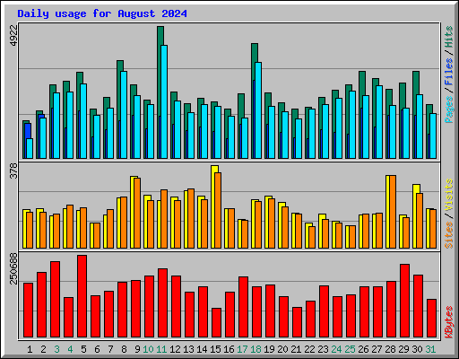 Daily usage for August 2024