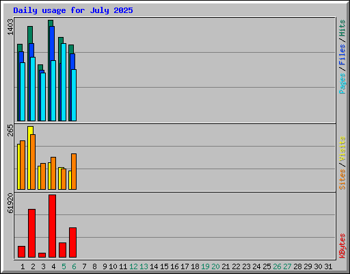 Daily usage for July 2025