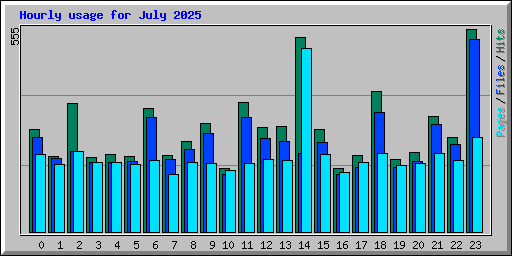Hourly usage for July 2025