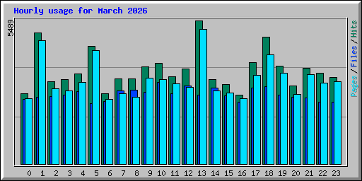 Hourly usage for March 2026